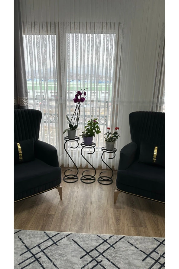 Modern Style Home 3 lü Saksılık Çiçeklik - Resim 5