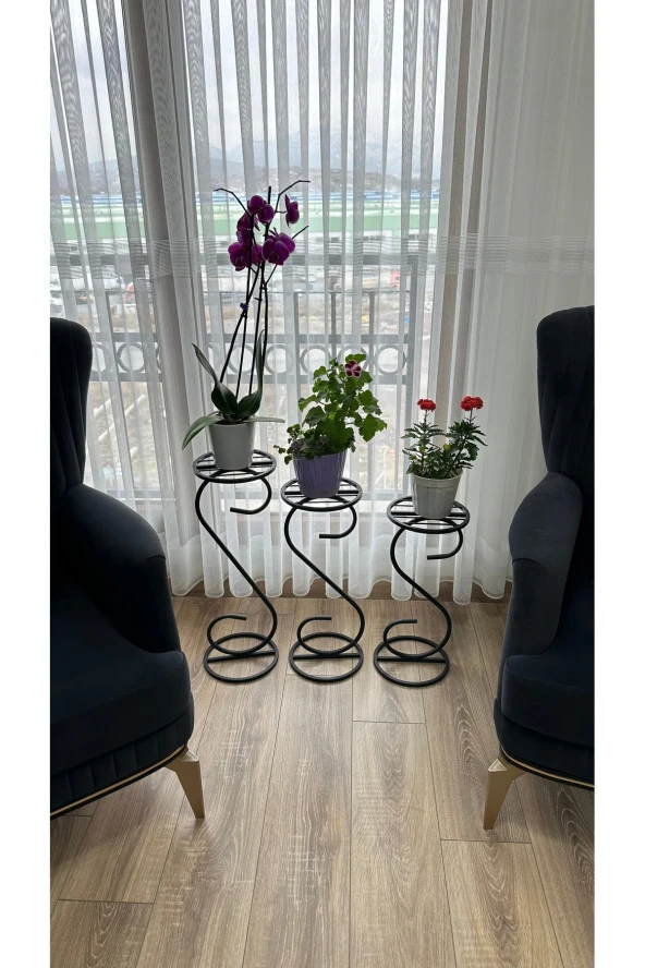 Modern Style Home 3 lü Saksılık Çiçeklik - Resim 6