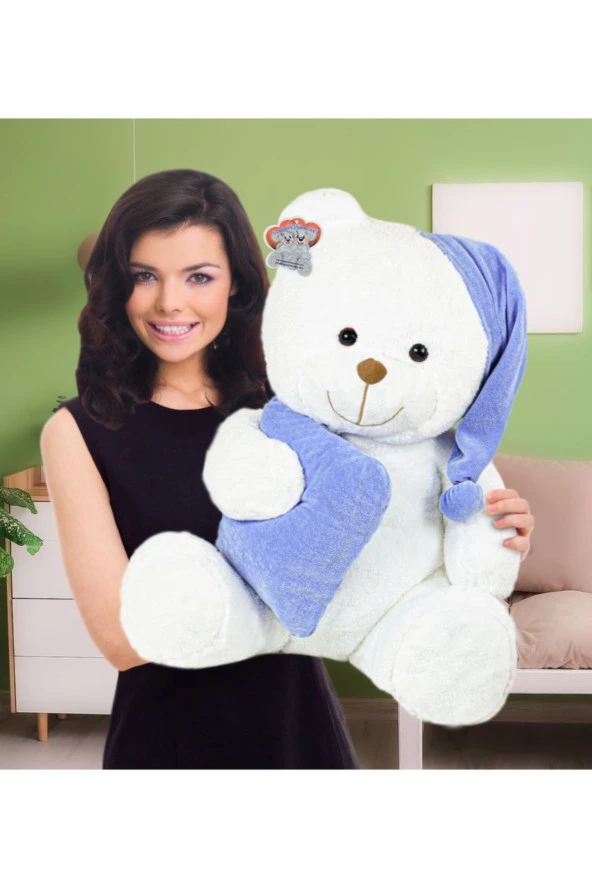 80 cm Yastıklı Uyku Arkadaşı Peluş Ayıcık (%100 Yerli Üretim) ürün görseli 1