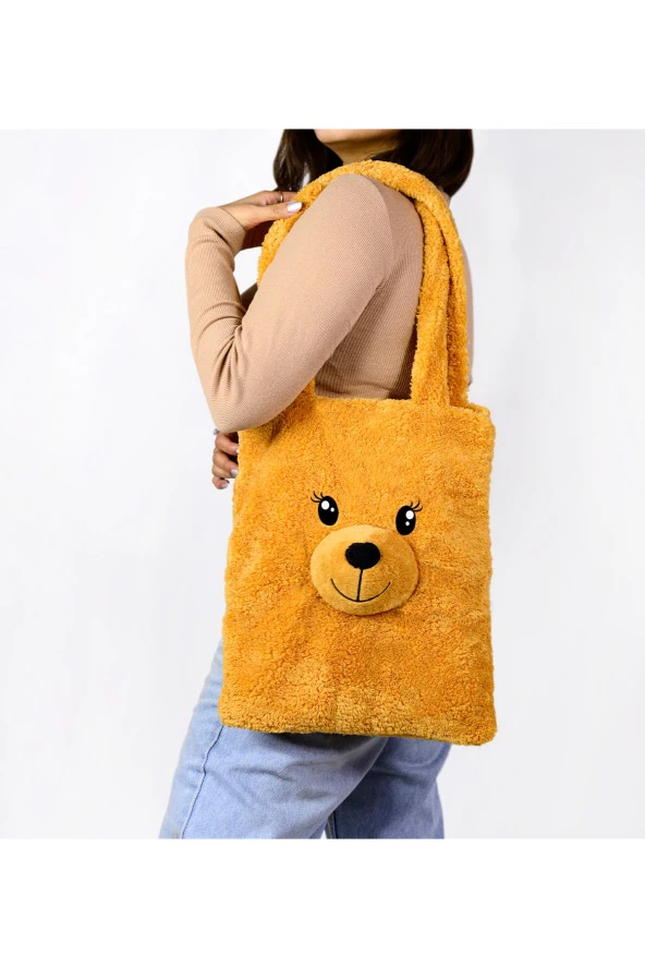 Yumuşacık Peluş Ayıcıklı Omuz Çantası ürün görseli 1