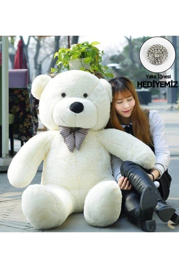 Papyonlu Sevimli Büyük Peluş Ayıcık, 130 cm ürün görseli 1