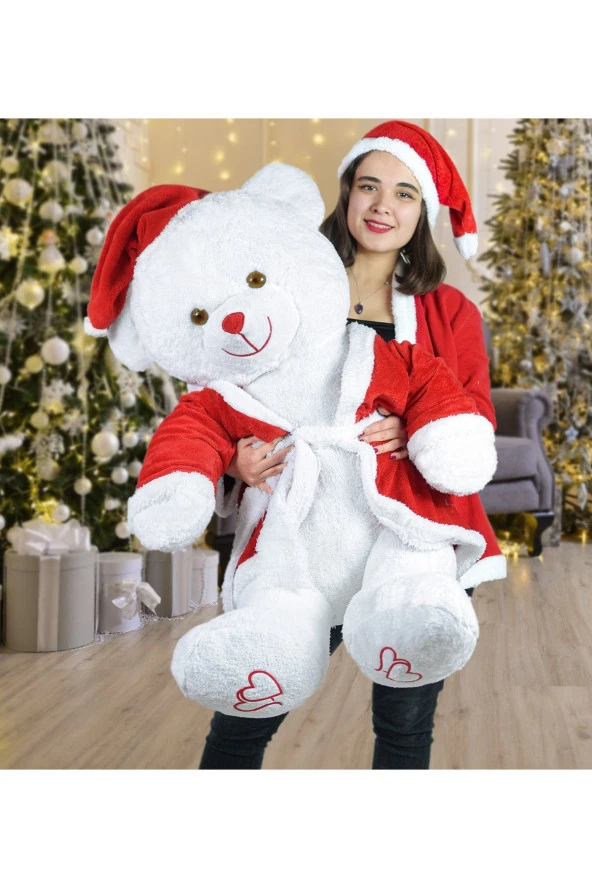 130 Cm Noel Baba Pelerinli Bobo Ayıcık Yeni Yıl ,yılbaşı Hediyesi ürün görseli 1
