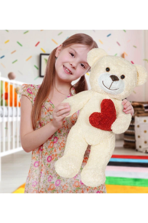 50 Cm Kalpli Peluş Sevimli Ayıcık ürün görseli 1