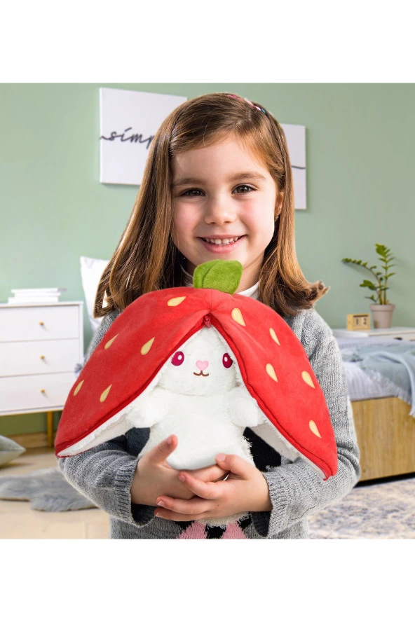 Çilek Tavşan Çantalı 50 cm ürün görseli 1