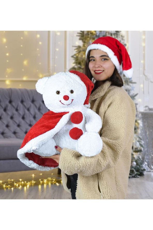 65 Cm Noel Baba Pelerinli Ayıcık Yeni Yıl ,yılbaşı Hediyesi ürün görseli 1