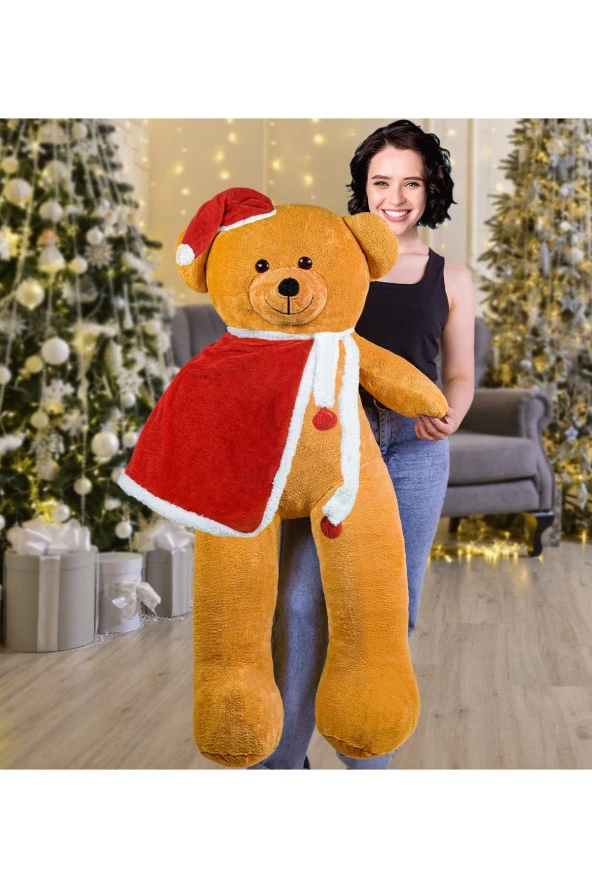 130 Cm Noel Baba Pelerinli Bobo Ayıcık Yeni Yıl ,yılbaşı Hediyesi ürün görseli 1