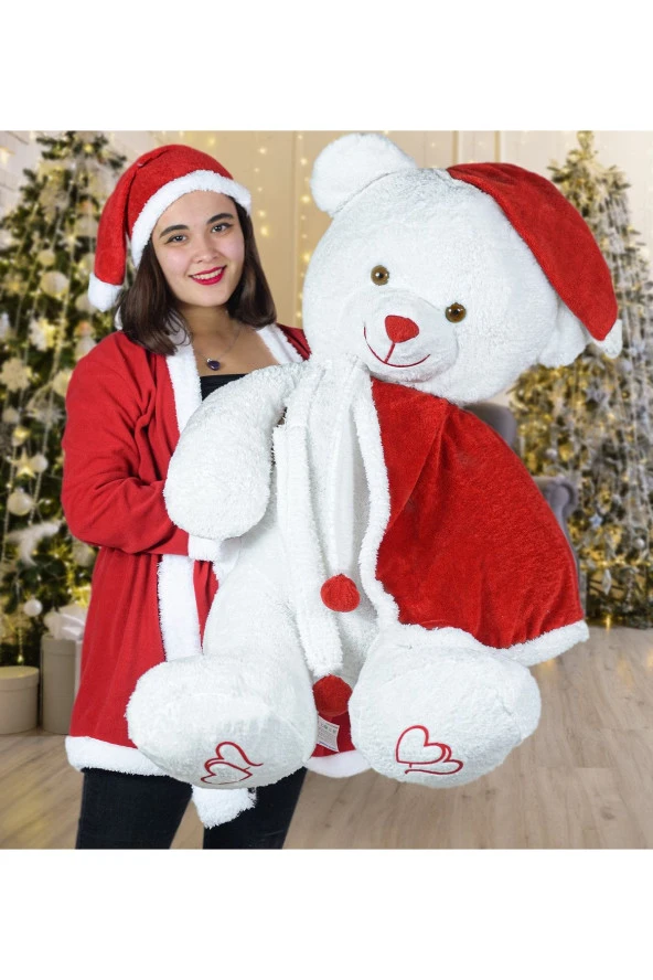 130 Cm Noel Baba Pelerinli Bobo Ayıcık Yeni Yıl ,yılbaşı Hediyesi ürün görseli 1