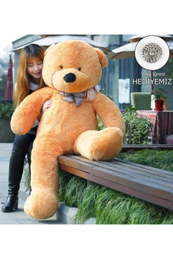 140 Cm Papyonlu Sevimli Peluş Ayı - Sevgiliye Özel Hediye ürün görseli 1