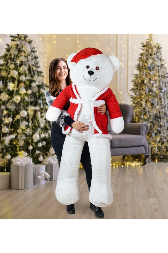 160 Cm Noel Baba Şapkalı Ayıcık Yeni Yıl ,yılbaşı Hediyesi ürün görseli 1