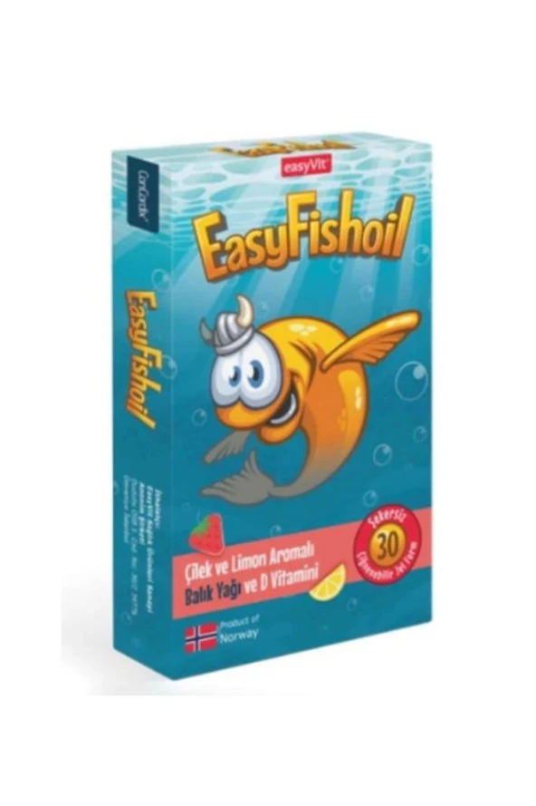 Easy Fishoil Çilek ve Limon Aromalı 30 Çiğneme Tableti ürün görseli 1