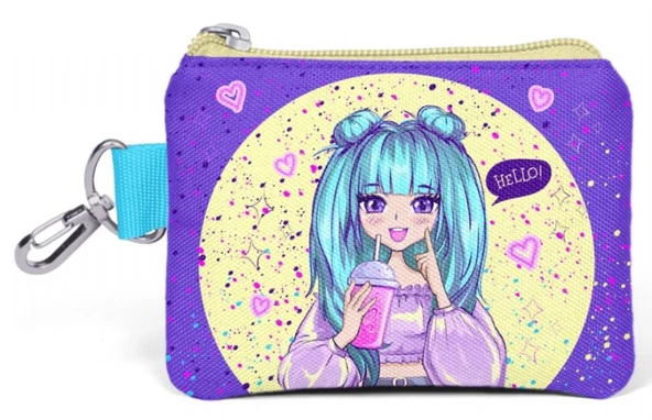Coral High Mor Anime Desenli Bozuk Para Çantası - Kız Çocuk ürün görseli 1