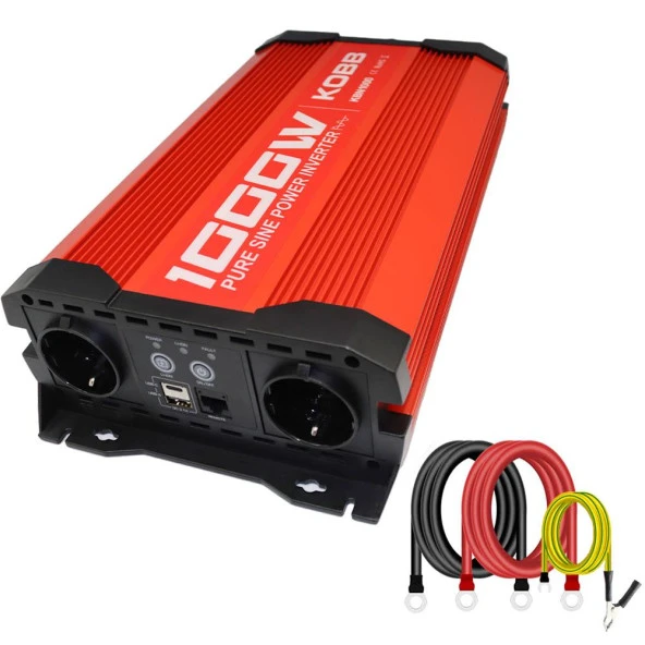 KOBB KBN1000 12V/220V 1000Watt Tam Sinüs Dönüştürücü İnvertör ürün görseli 1
