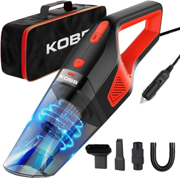KOBB KBV12 12Volt/120Watt Araç Süpürgesi + 5 Parça Aksesuar Seti + Taşıma Çantası ürün görseli 1