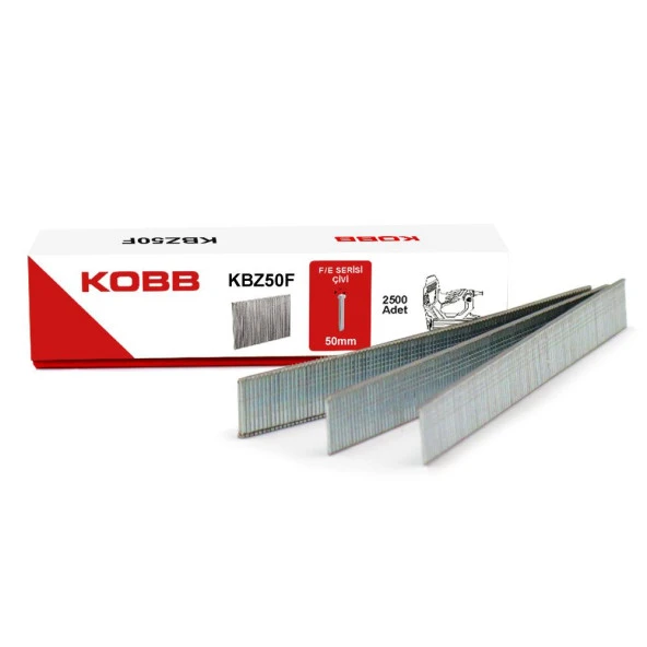 KOBB KBZ50F 50mm 2500 Adet F/E/J/8 Serisi Ağır Hizmet Tipi Kesik Başlı Çivi ürün görseli 1