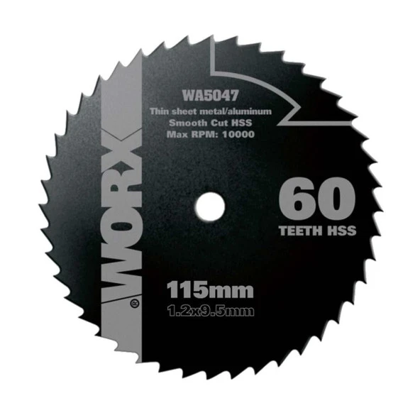WORX WA5047 115x9,5mm Alüminyum, PVC, Sac Kesme, Daire Testere Bıçağı ürün görseli 1