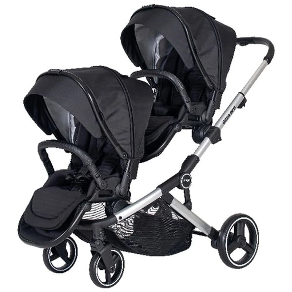 Prego 2071 İbiza Pro İkiz Bebek Arabası Siyah ürün görseli 1