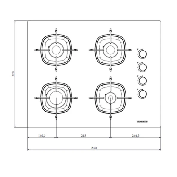 Silverline CS5665S01 65cm Gri Cam Ankastre Ocak - Resim 2
