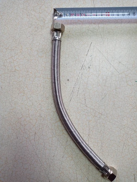 Kalın Çelik Örgülü 1/2 Bağlantı Hortumu Rekorlu 30 cm 1 Adet ürün görseli 1