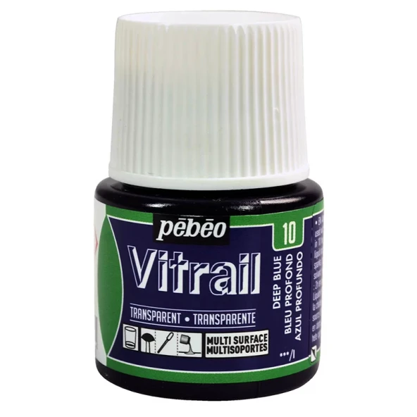 Pebeo Vitrail Şeffaf Cam Boyası 45ml Lacivert 10 ürün görseli 1