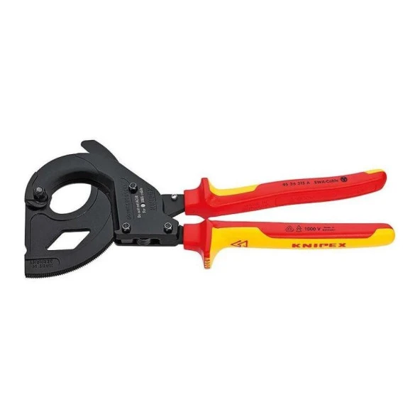 Knipex 9536315A Cırcır Mekanizmalı Kablo Makası 315 ürün görseli 1