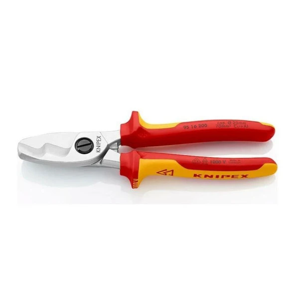 Knipex 9516200 Çift Bıçaklı Kablo Makası 200mm ürün görseli 1