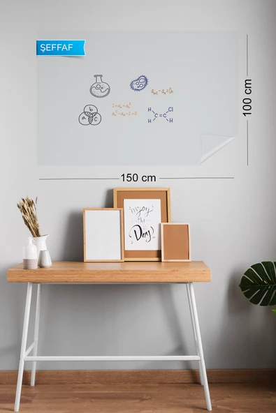 Akıllı Kağıt - 100x150 Cm Şeffaf ,2 Adet Elektrostatik Elektriklenme ile Tutunan Yazı Tahtası ürün görseli 1