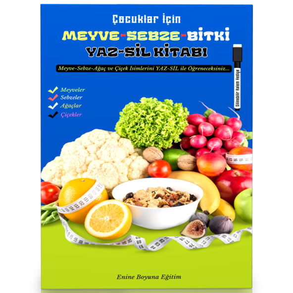 Meyve ve Sebzeleri Öğreten YAZ-SİL Kitabı ürün görseli 1