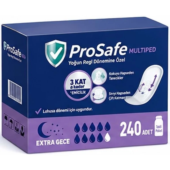 Prosafe Multiped Regl - Mesane - Lohusa Pedi L - Büyük - Large Extra/Gece 240 Adet ürün görseli 1