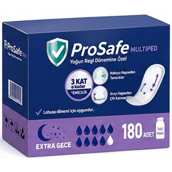 Prosafe Multiped Regl - Mesane - Lohusa Pedi L - Büyük - Large Extra/Gece 180 Adet ürün görseli 1