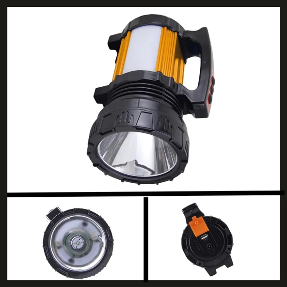 Uyguna-Yakala  10 W Sarı Pt-8817 Şarjlı El Feneri-NER.407 ürün görseli 1