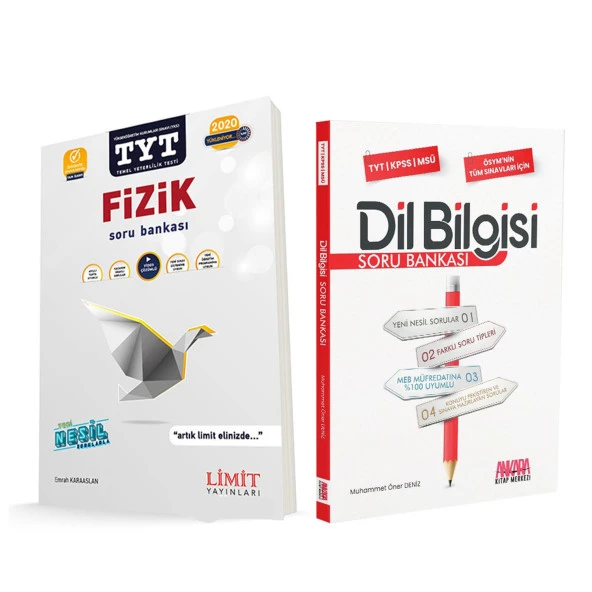 Limit 2020 TYT Fizik ve AKM Dil Bilgisi Soru Bankası Seti 2 Kitap ürün görseli 1