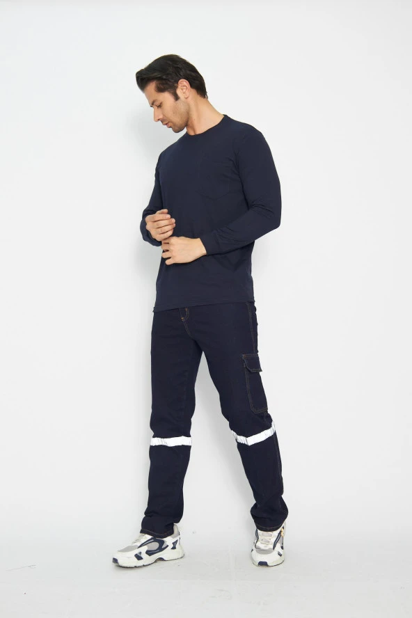 Uzun Kol Sıfır Yaka Sweatshirt - Resim 2