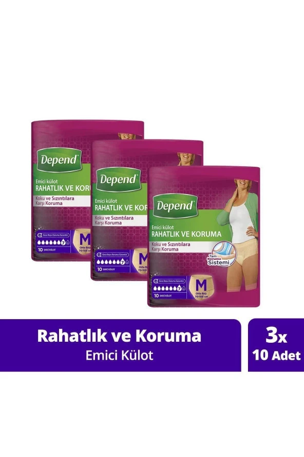 Emici Külot 10 'lu Orta Boy Kadın - 3'lü Paket ürün görseli 1