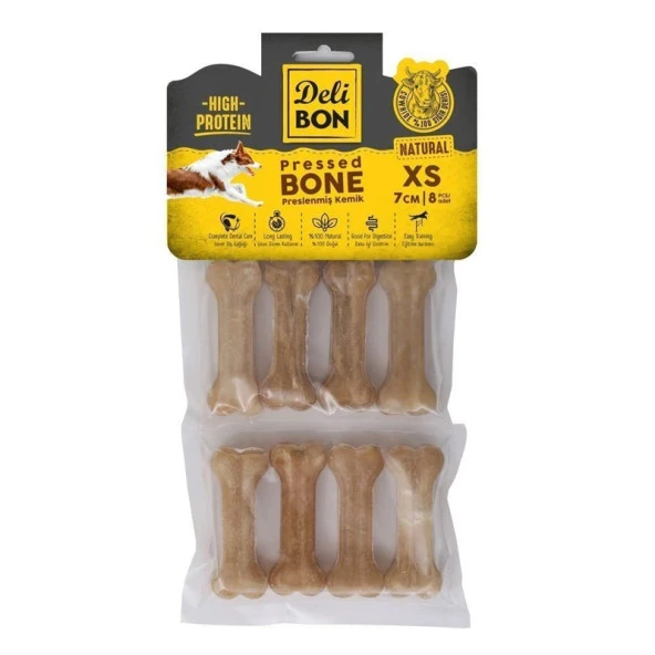 Delibon Deri Pres Kemik Natural XS 7Cm 8li Paket ürün görseli 1