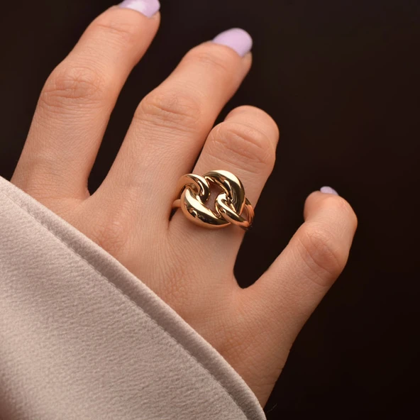 Sade Altın Halka Gurmet Yüzük 14k ürün görseli 1