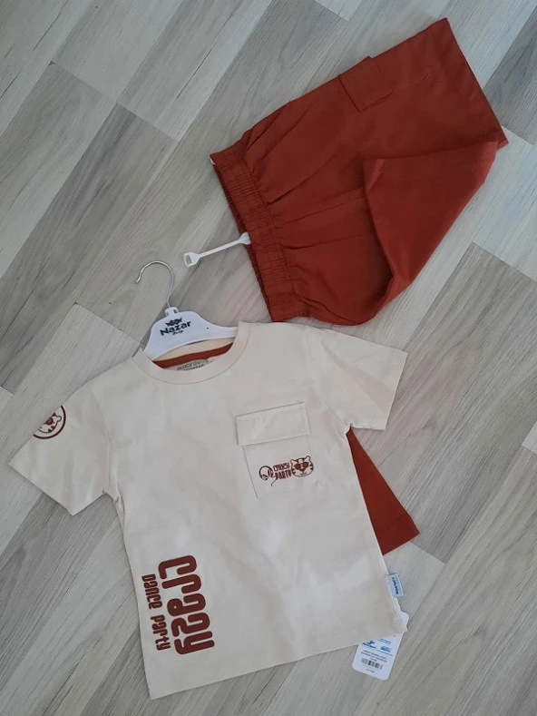NAZAR CRAZY BSK ERKEK TAKIM krem ve kırmızı ürün görseli 1