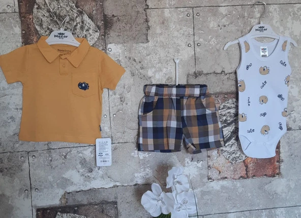 Nazar DİNAZOR NAKIŞLI ÜÇLÜ TAKIMI ürün görseli 1