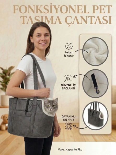 Milano Kedi Köpek El Omuz Taşıma Çantası, Evcil Hayvan El Omuz Seyahat Çantası ürün görseli 1