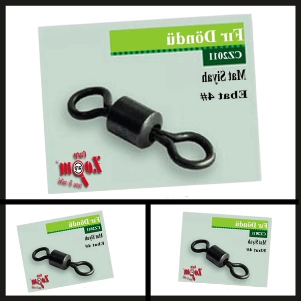 Uyguna-Yakala Mat Siyah Rolling Swivel #4 (10 Parça) 4 Numara Fırdöndü-OOM.074 ürün görseli 1