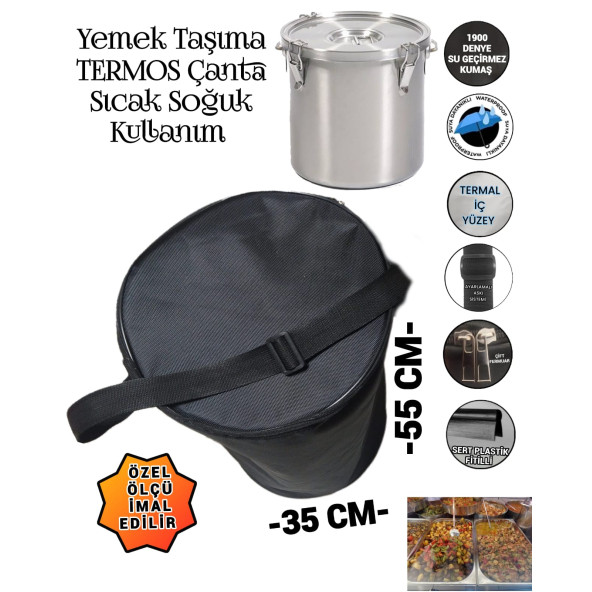 SEVBAGS SİLİNDİR YEMEK KAZANI KARAVANA TERMOS ÇANTASI ürün görseli 1