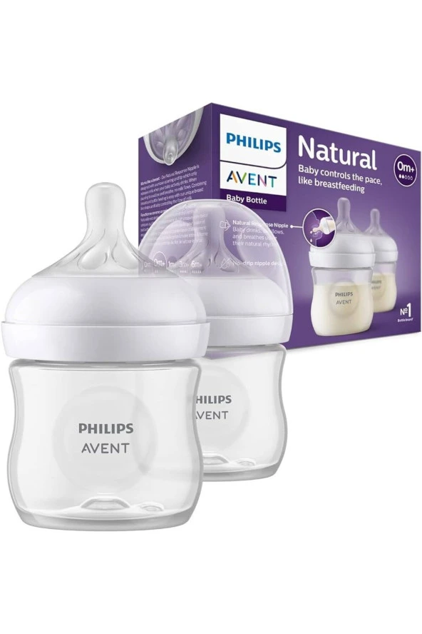 AVENT NATURAL RESPONSE DOĞAL TEPKİLİ PP 2'Lİ BİBERON SETİ 0 AY 125 ML ürün görseli 1