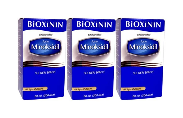 Bioxinin Forte %5 Minoxidil 60 ml 3 Adet Deri Spreyi ürün görseli 1