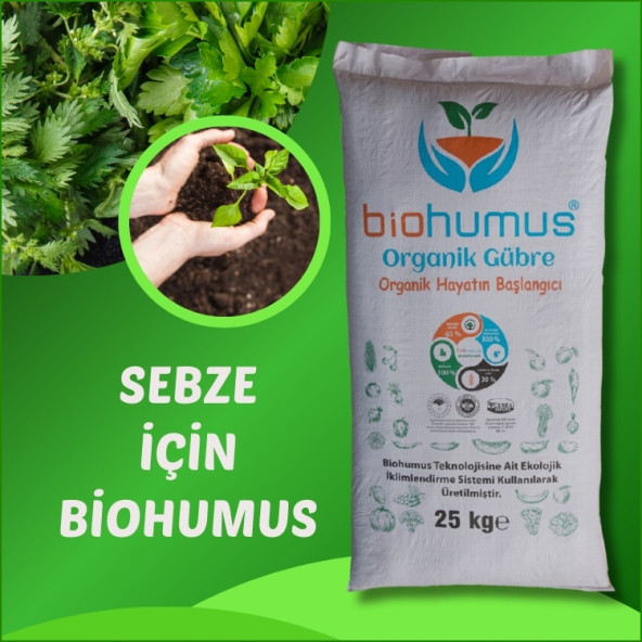 SEBZE için, Biohumus Organik gübre, Kök geliştirici, toprak düzenleyici, bitki besleyici 25 Kg ürün görseli 1