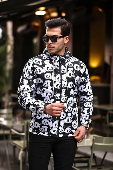 Dijital Baskılı Panda Desenli Spor Model Kumaş Mont ürün görseli 1