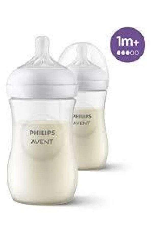 AVENT NATURAL RESPONSE DOĞAL TEPKİLİ PP 2'Lİ BİBERON SETİ 1 AY 260 ML ürün görseli 1