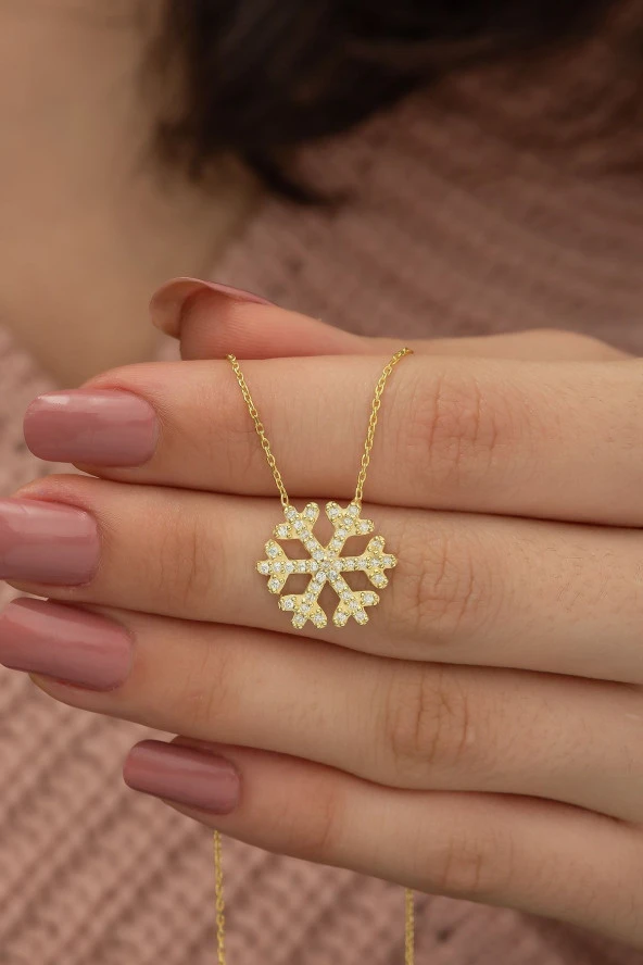 925 Ayar Gold Kartanesi Kadın Gümüş Kolye ürün görseli 1