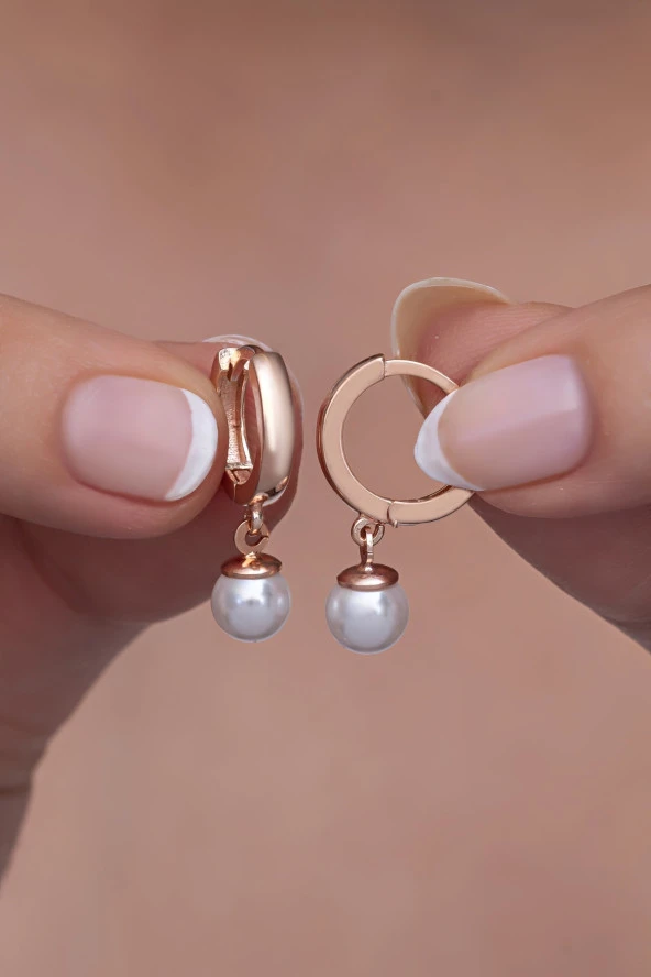 925 Ayar Gümüş Sallantılı 10 mm Tamtur İnci Model Küpe ürün görseli 1