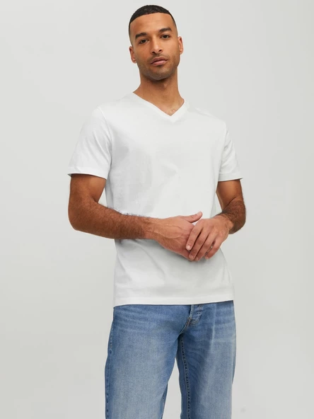JACK JONES Erkek V Yaka Basic Tişört 12156102 ürün görseli 1