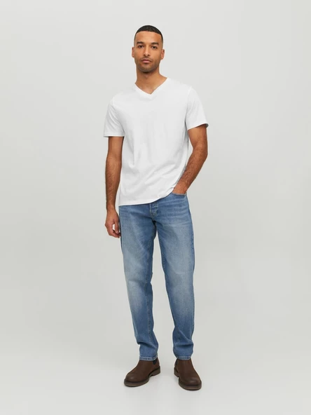 JACK JONES Erkek V Yaka Basic Tişört 12156102 - Resim 3