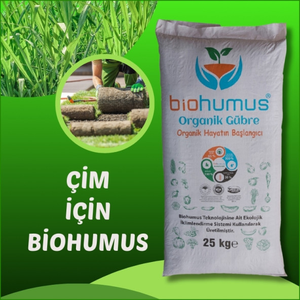 ÇİM için, Biohumus Organik gübre, Kök geliştirici, toprak düzenleyici, bitki besleyici 25 Kg ürün görseli 1